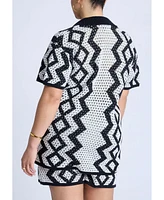 Eloquii Plus Oversized Crochet Button Up