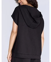 Motherhood Maternity V-Neck Short Sleeve Hooded Top