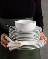 Euro Ceramica Essential Classic Rim 16 Pc. Dinnerware Set, Service for 4