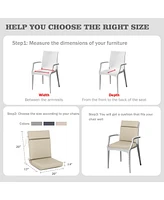 Aoodor 4Pcs Outdoor Cartridge High Back Dining Chair Cushion Set, Fade and Water Resistant Polyester Fabric Cover with Ties and Zipper
