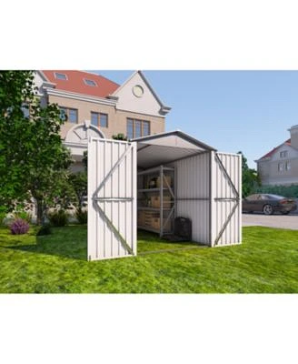 Motorcycle Storage Shed Window No Tracks Fixtures Grey White