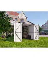 Motorcycle Storage Shed Window No Tracks Fixtures Grey White
