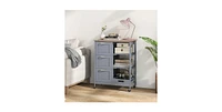 Rolling Kitchen Island Utility Storage Cart with 3 Large Drawers
