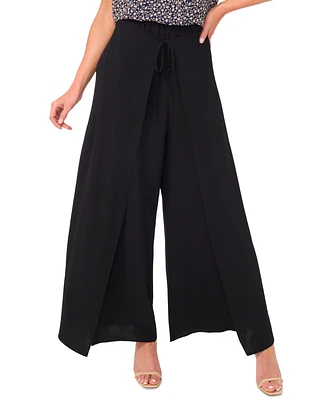 CeCe Women's High-Rise Side-Overlap Self-Tie Pants