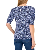 CeCe Women's Scoop-Neck Elbow-Sleeve Top