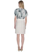 Calvin Klein Petite Faux-Wrap Pencil Skirt