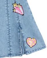 Sparkle & Shine Toddler and Little Girls 2-Piece Stripe T-Shirt Denim Jumper Dress Set