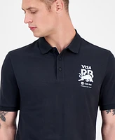 Hugo Boss Men's Core Fanwear Relaxed Fit Short Sleeve Sponsor Logos Polo Shirt