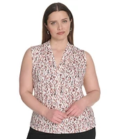 Calvin Klein Plus Printed Sleeveless V-Neck Camisole