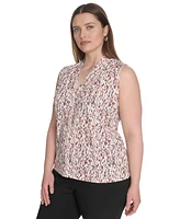 Calvin Klein Plus Printed Sleeveless V-Neck Camisole