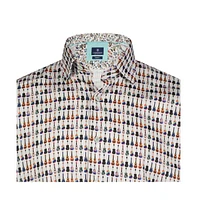 Luchiano Visconti Men's Multicolor Guitar Print shirt