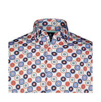 Luchiano Visconti Men's Multicolor Circle Print Shirt