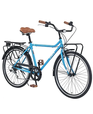 7 Speed, Steel Frame, Multiple Colors 26 Inch Vintage Style Bike,Retro Commute Bike for Women and Men