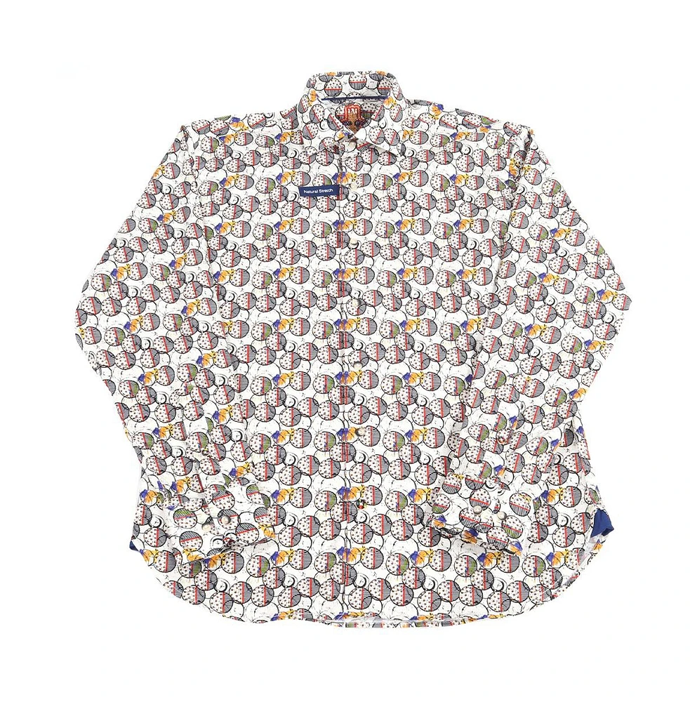 Luchiano Visconti Men's Shapes and Stripe shirt