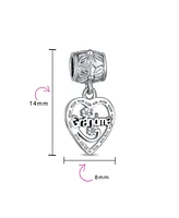 Bling Jewelry Antique Bff Heart Grandma Dangle Charm Bead for Sterling Silver Bracelet
