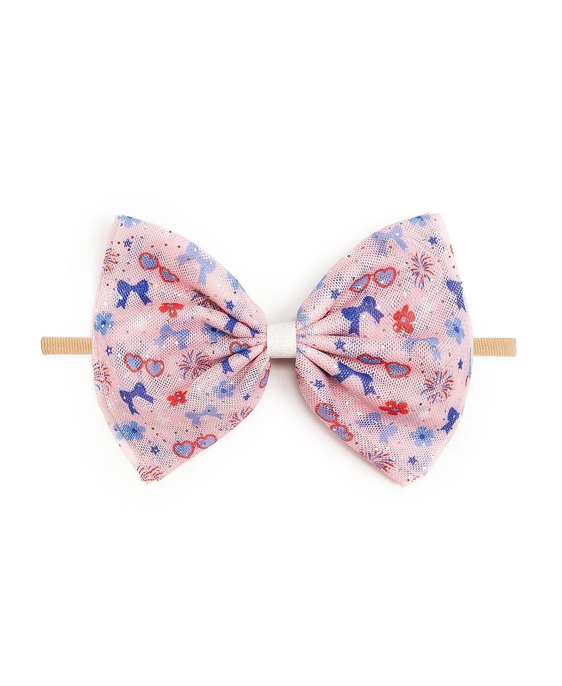 Sweet Wink Baby Girl's Red, White, & Cute Tulle Bow Baby Headband