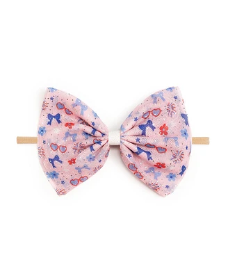 Sweet Wink Baby Girl's Red, White, & Cute Tulle Bow Baby Headband