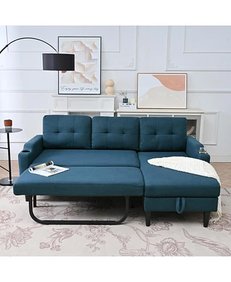 Spacious and Comfortable Modern Sofa with Built-In Storage and Adjustable Leg Rest