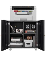 Mobile Printer Stand with File Cabinet