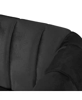 Luxurious Velvet Tuxedo Sofa with Channel Stitching and Modern Glamour