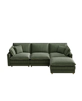 Modular Sectional Sofa,Deep Seat Couch for Living Room, 4 Pillow, Green