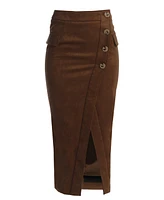 Jluxlabel Women's Audrey Suede Midi Skirt