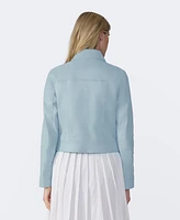 Furniq Uk Women's Cropped Leather Jacket, Created for Macy's