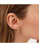 Spero London Heart Huggie Hoop Drop Earrings