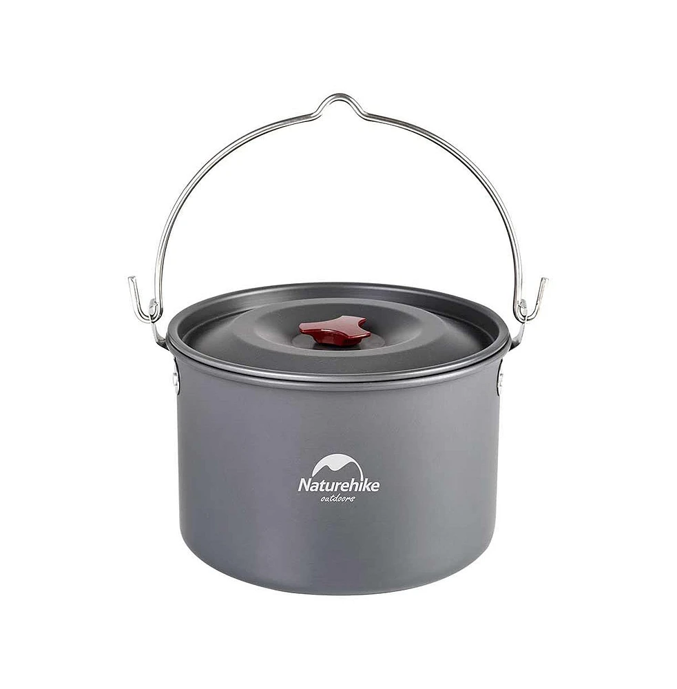 Naturehike Camping Soup Pot Cookware with Lid Large Outdoor Portable Hanging Pot Cooking Set for 1-6 People