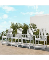 Hdpe Patio Chair with Armrest and Footrest for Indoor Outdoor