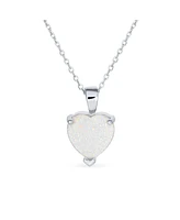 Bling Jewelry Romantic Opal Heart Pendant Necklace and Stud Earrings Sterling Silver