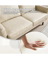 Mid-Century Modern Loveseat Sofa with Usb, Removable Pillow Cover