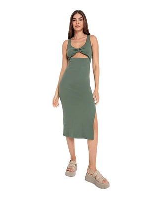 Lscn by Lascana Women's Knot Detail Cut Out Dress