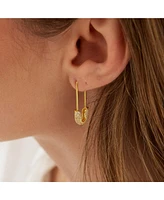 Spero London Pave Safety Pin Earring Jewelled Sterling Silver