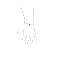 Bling Jewelry Tiny Red Enamel Small 6 Inch Lucky Charm Ladybug Bangle Bracelet For Women .925 Sterling Silver