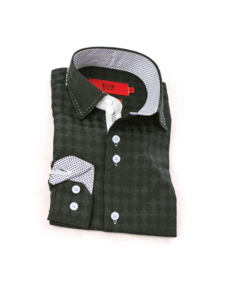 Elie Balleh Little Boys Black Button-Down Slim Fit Shirt