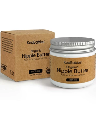 KeaBabies Organic Nipple Butter, Natural Nipple Cream Safe for Breastfeeding Moms, 2oz