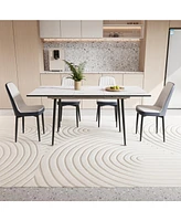 47-63" Expandable Dining Set: Table & Cushioned Chairs