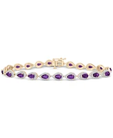 Amethyst (4 ct. t.w.) & Diamond (1/2 ct. t.w.) Bracelet in 14k Yellow Gold