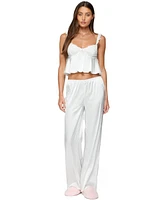 Edikted Women's Izabella Lacey Satin Effect Ruffle Top