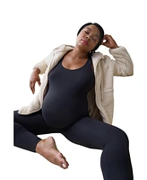 Ingrid + Isabel Maternity Ingrid + Isabel Zip Up Teddy Jacket Oatmeal Xl