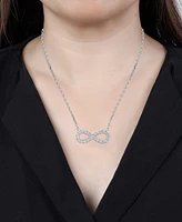 Diamond Infinity Pendant Necklace (1/2 ct. tw) in 14K White Gold, 16" + 2" extender