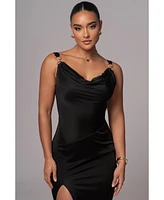 Jluxlabel Women's Cowl Neck Chain Dress