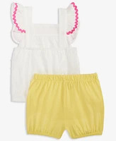 First Impressions Baby Girls Cotton Clip-Dot Top & Bloomer Shorts, 2 Piece Set, Exclusively at Macy's