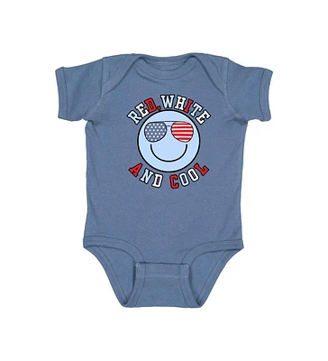 Sweet Wink Baby Boys Red, White, and Cool Patriotic Smiley Short Sleeve Bodysuit