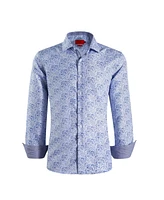 Elie Balleh Big Boys White Slim Fit Floral Print Shirt