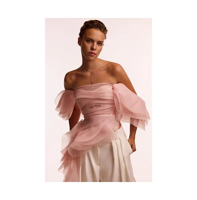 Milla Women's Dreamy off-shoulder blouse with meringue flounces