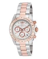 Invicta Men's ILE6932A Speedway Quartz Chronograph Metallic White Dial Watch