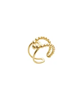 Spero London Beaded Intercepting Circle Sterling Silver Adjustable Ring