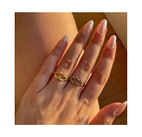 Spero London Knot Sterling Silver Adjustable Ring